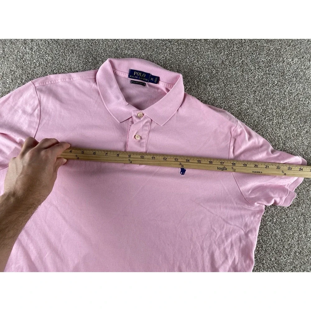 Polo Ralph Lauren Pima Soft Touch Polo Solid Pink Mens XL Blue Pony Preppy Work